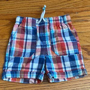 Cat & Jack ❤️ Boy's Multicolor Drawstring Plaid Shorts Size 18M (PRE-LOVED)
